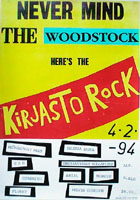 [sex pistols -tyyppinen juliste, tekstin 'never mind the woodstock, here's the kirjastorock']